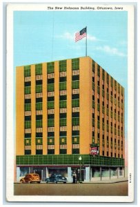 c1940 New Hofmann Building Exterior Classic Cars Ottumwa Iowa Vintage Postcard