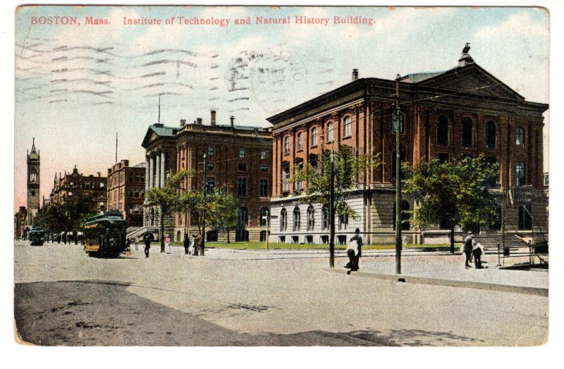 Institute of Technology, Natural History, Boston Massachusetts, 1909 Flag Cancel