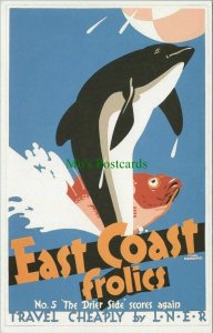 Travel Postcard - East Coast Frolics, Travel Cheaply By L.N.E.R Trains RS26604