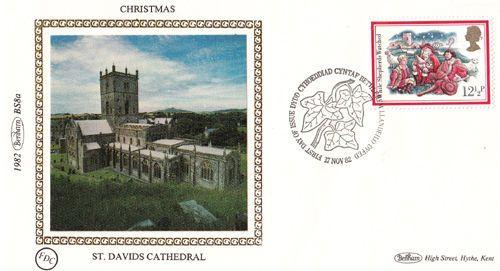 St Davids Cathedral Stamp Benham Xmas First Day Cover