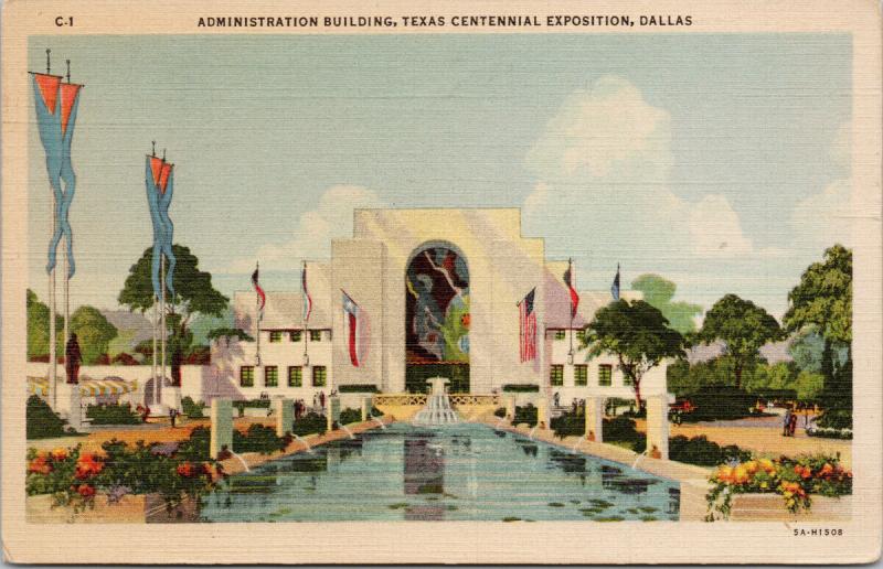 Administration Building Texas Centennial Exposition Dallas Texas TX Postcard D77