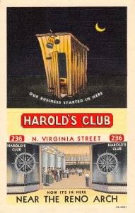 Harold's Club Linen Int. View Reno Nevada Vintage Postcard RR107