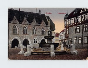 Postcard Market Fountain Goslar Germany