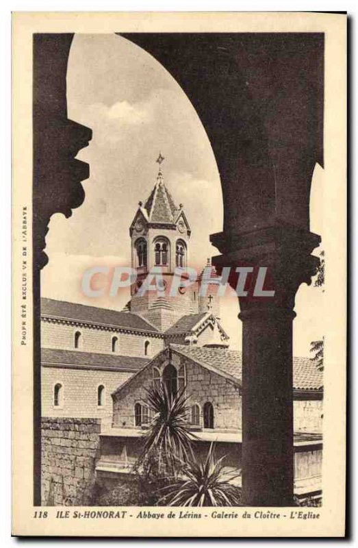 Old Postcard Ile St Honorat Lerins Abbey Cloister Gallery of The Church