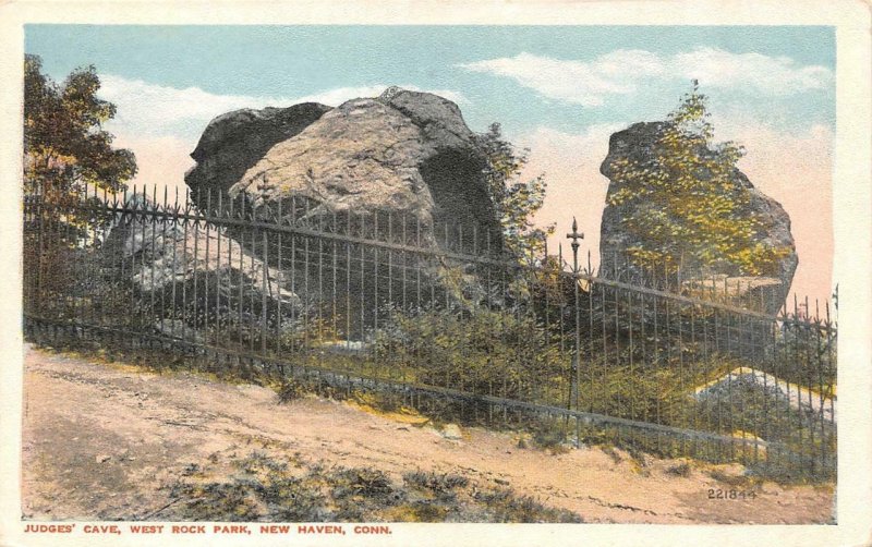 NEW HAVEN, CT Connecticut  JUDGES CAVE~West Rock Park Scene  c1920's Postcard