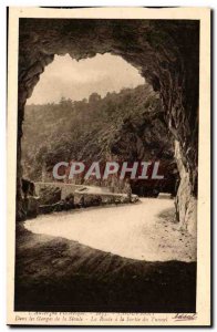 Auvergne - In the Sioule Gorges Road to Exit Tunnel Old Postcard