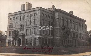 South Dakota SD Postcard Real Photo RPPC 1909 SIOUX FALLS New High School