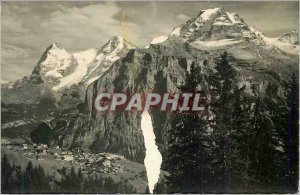 Postcard Modern Murren Eiger Monch Jungfrau