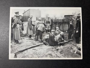 Mint 1940 Germany WWII RPPC Postcard Soldier Army Police Digging for Weapons