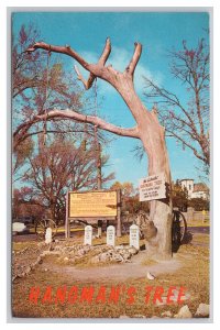 Postcard Boot Hill Cemetery Dodge City Kansas Authentic Hangman's Tree