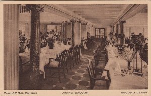 Postcard Ship Cunard RMS Carinthia Dining Saloon Second Class