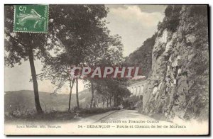 Old Postcard Besancon Road and Railway Morteau Train