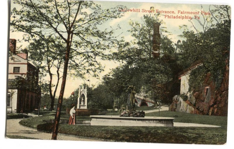 Postcard Callowhill Entrance Fairmount Park Philadelphia PA