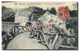 Old Postcard Grenoble Le Jardin des Dauphins By mounting a cornice