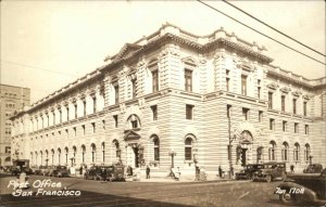 SAN FRANCISCO CA Post Office Street Scene Old Real Photo RPPC Postcard