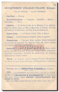 Postcard Old MAPS Chocolaterie d & # 39Aiguebelle Ille et Vilaine Chateaubriand