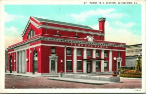 Vtg Postcard Johnstown PA Pennsylvania Railroad RR Station CT johnstown News Pub