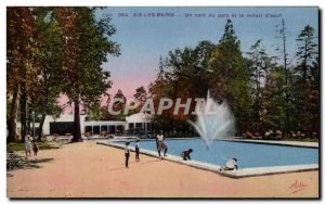 Old Postcard Aix Les Bains A Corner Park and The Water Mirror