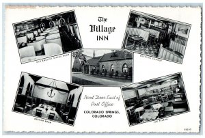 Colorado Springs Colorado Postcard Village Inn Interior Multi-View c1940 Vintage