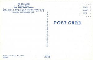 Vtg Postcard 1960s Kitty Hawk North Carolina NC The Sea Ranch Hotel Poolside