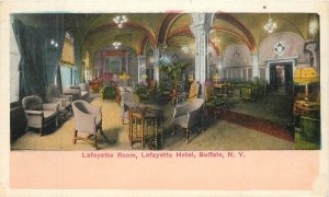 New York Buffalo Lafayette Room Hotel interior 1916 Postcard 22-7090