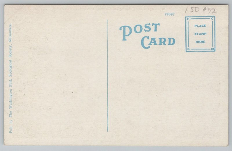Milwaukee Wisconsin~Washington Park Zoological Garden~Vintage Postcard 