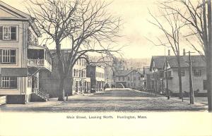 Huntington MA Main Street Iron Bridge Storefronts Postcard