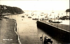Rockport Maine ME Harbor Boats 1940s RPPC Real Photo Postcard