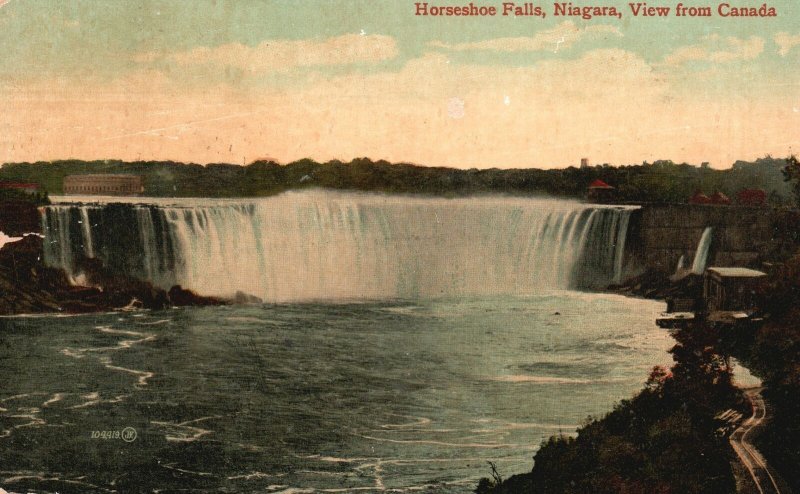 Vintage Postcard 1912 Horseshoe Falls Niagara From Canada The Valentine & Sons