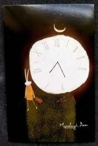 [AG] P721 Moonlight Bunny Music Clock Time Moon (postcard) *glow in dark *New