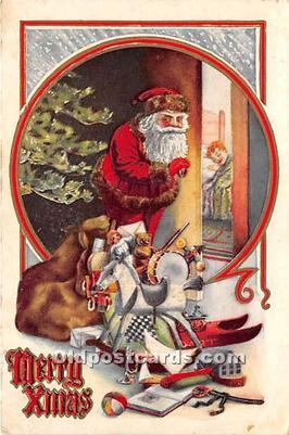 Santa Claus Christmas 1918 crease left edge