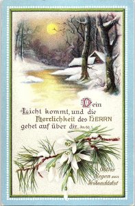 c1920 CHRISTMAS GERMAN GOTTES SEGEN WEIHNACHTSFEST WINTER SCENE POSTCARD 41-18