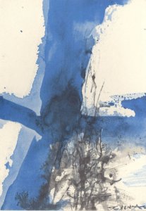 Zao Wou-Ki Chinese French Painter Untitled Painting Postcard