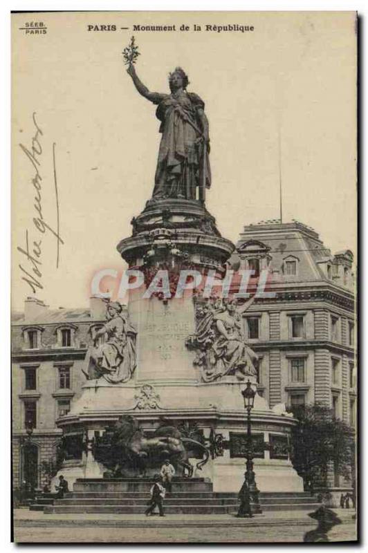Old Postcard Paris Monument Leo Republic