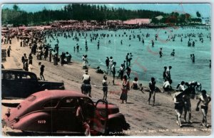 c1950s Playa Villa del Mar, Veracruz, Mexico RPPC Beach Lake Real Photo PC A138 