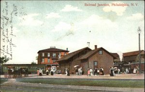 Philadelphia NY RR Railroad Junction Train Depot Station 1907 RPO CANCEL PC