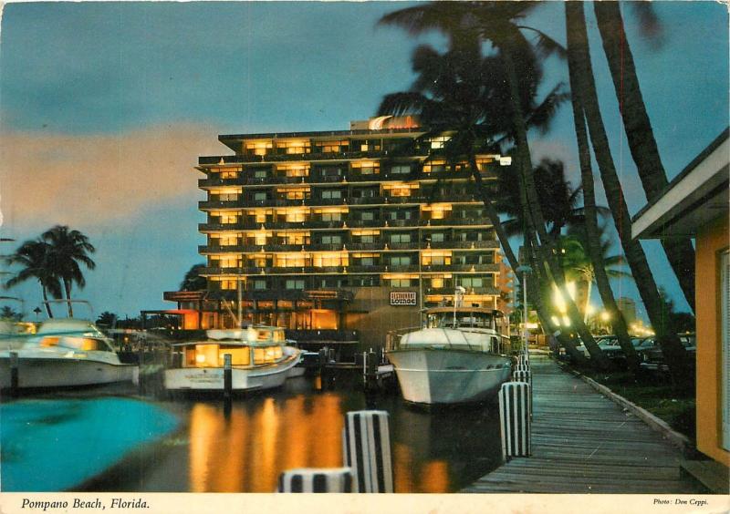 Pompano Beach Florida Yacht Basin pm 1983 FL Postcard