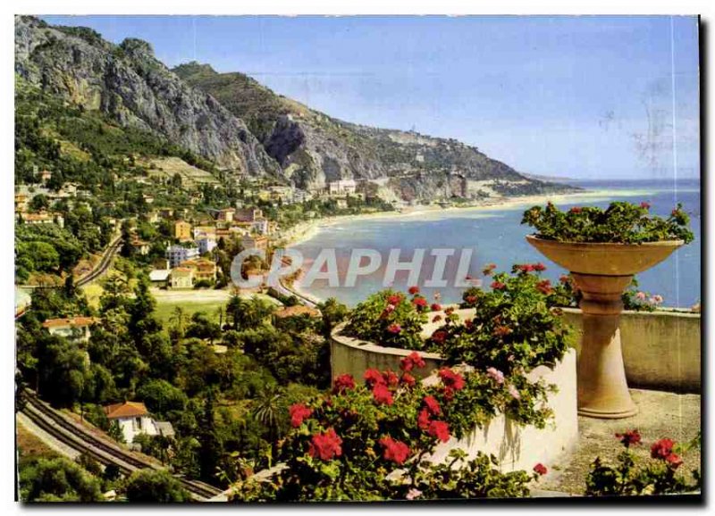 Postcard Moderne Menton Garavan AM View