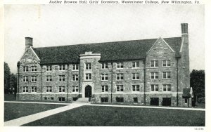 1940s Audley Brown Hall Westminster College New Wilmington Penna Posted Postcard