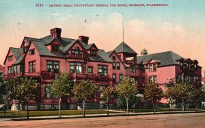 Vintage Postcard 1915 Brunot Hall Protestant School For Girls Spokane Washington