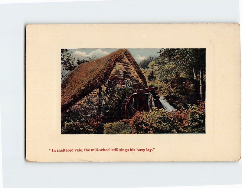 Postcard In sheltered vale, the mill-wheel sings his busy lay