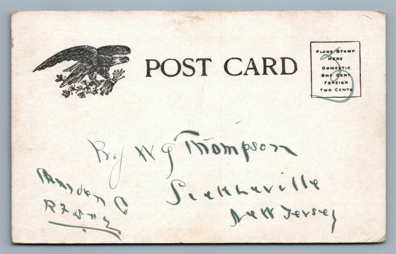 MODEL GIRL w/ PHONE RISQUE ANTIQUE POSTCARD