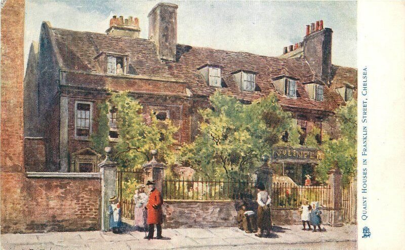 UK Chelsea London Quaint Houses #6170 C-1910 Tuck Postcard 22-7569