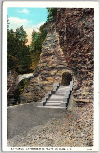 Entrance Amphitheater Watkins Glen New York NY Staircase Rock Formation Postcard