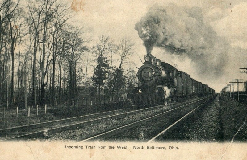 C.1900-07 Train R.R. North Baltimore, Ohio. Vintage Postcard P120
