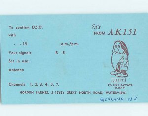 Pre-1980 RADIO CARD - CB HAM OR QSL Auckland New Zealand Australia AH1368