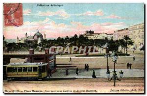 Old Postcard Nice Place Massena The New Gardens and Avenue Massena Tramway