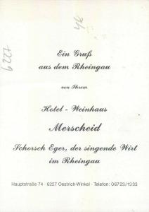 Ein gruss aus dem Rheingau hotel weinhaus Merscheid Schorsch Eger wine