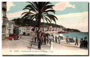 Nice - Promenade du Midi and Castle Old Postcard
