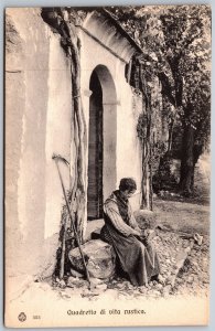 Vtg Italy Quadretto di vita Rustica Rustic Life 1910s View Postcard